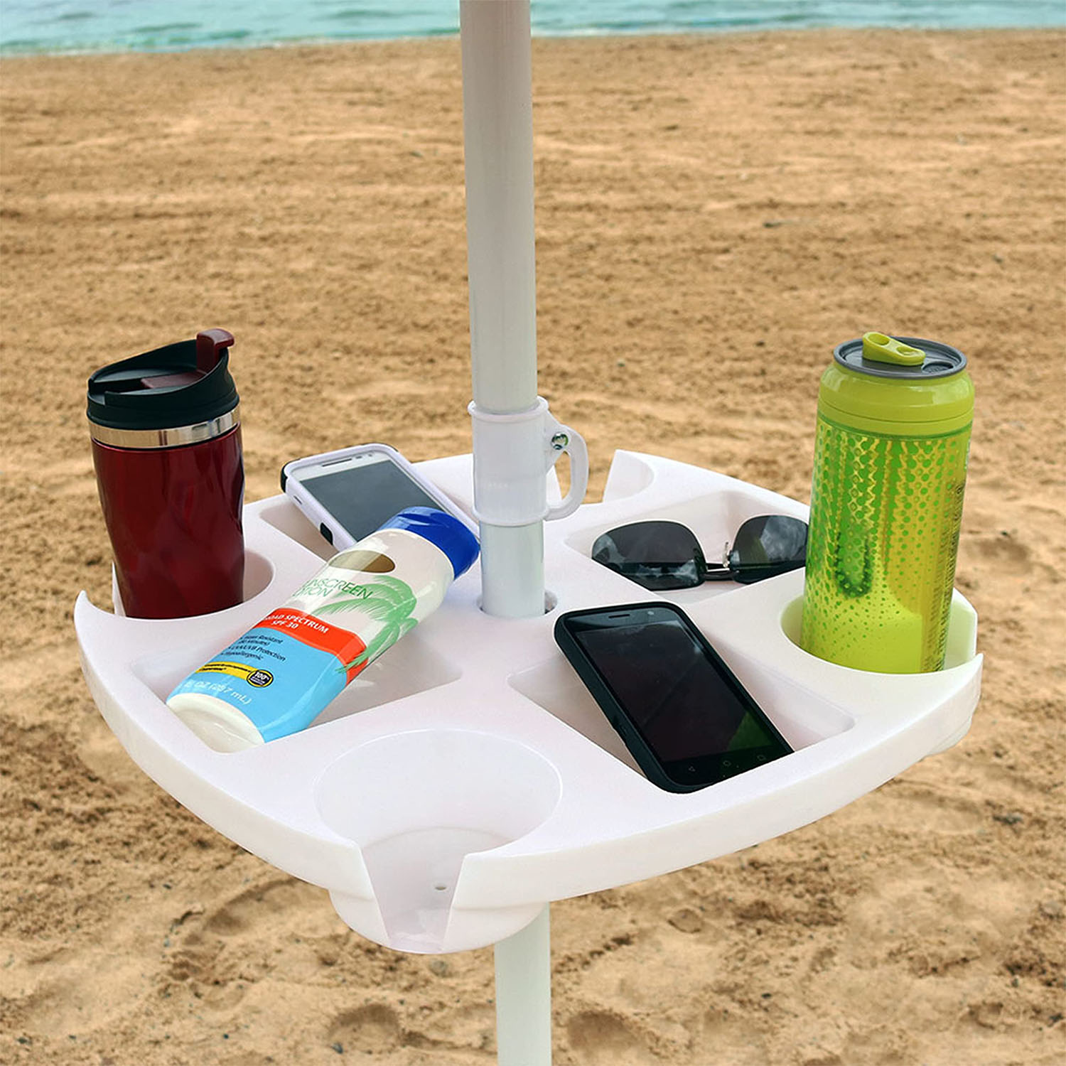 Outdoor Furniture Sunbrella - CYBeach Umbrella Tray, with 4 Cup