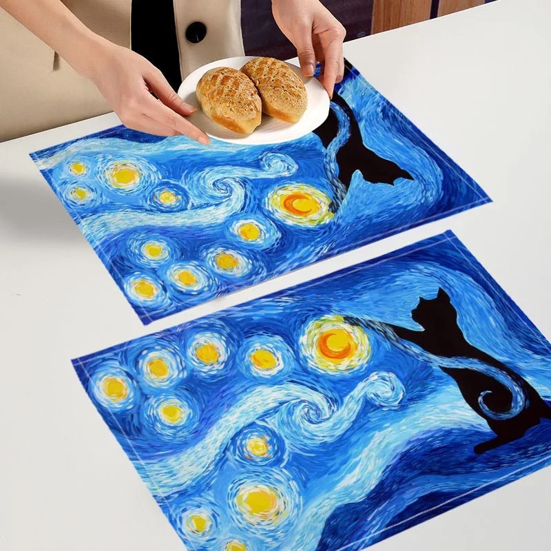 Van Gogh Art Style Placemat, B - Outdoor Furniture Dining review and price