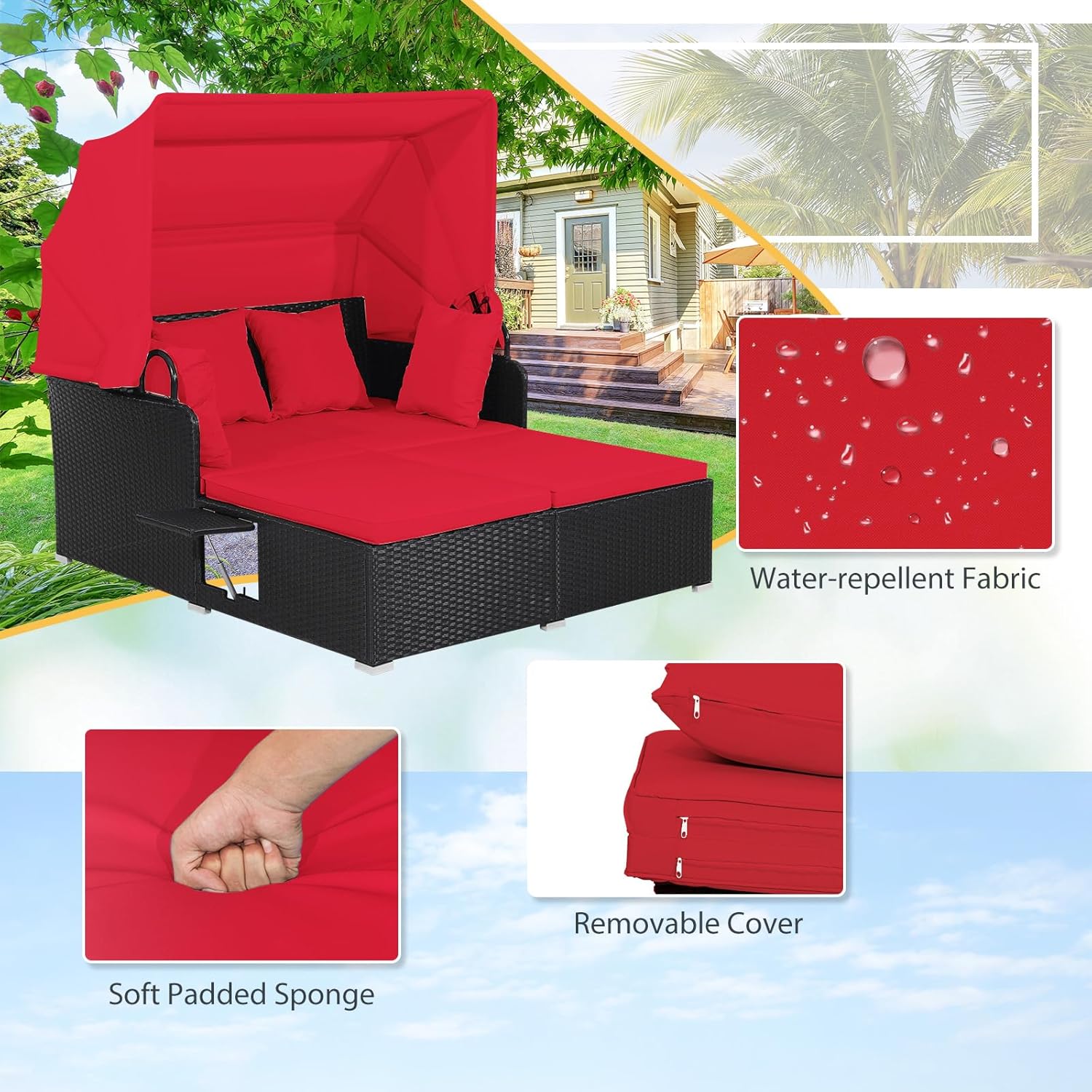 2 Person Rattan Outdoor Daybed - Outdoor Daybed Sofa review and price