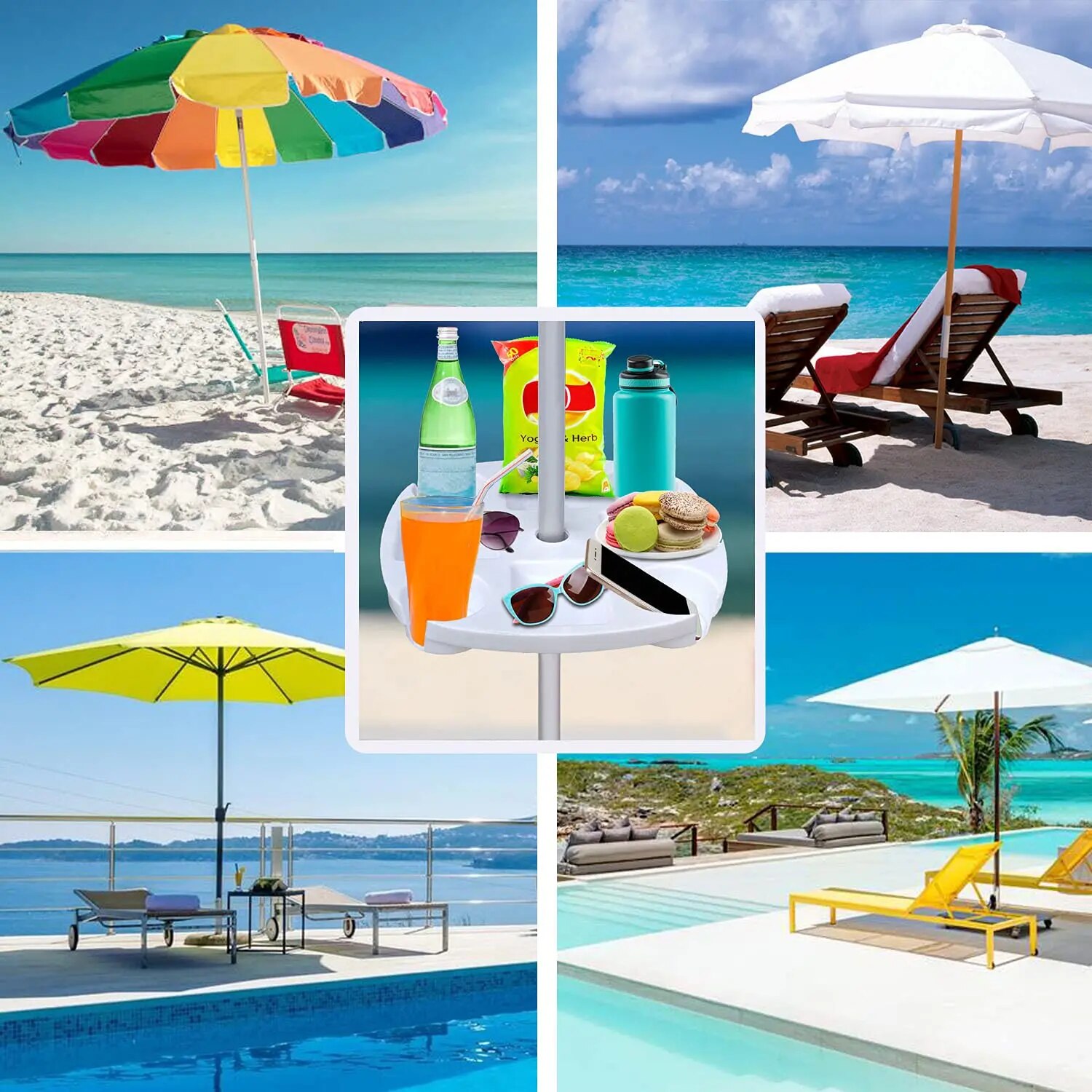 CYBeach Umbrella Tray, with 4  - Outdoor Furniture Sunbrella review and price